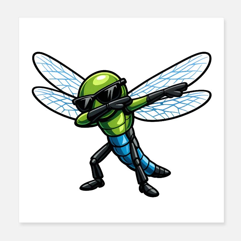Dab de la Libellule Poster 20 x 20 cm
