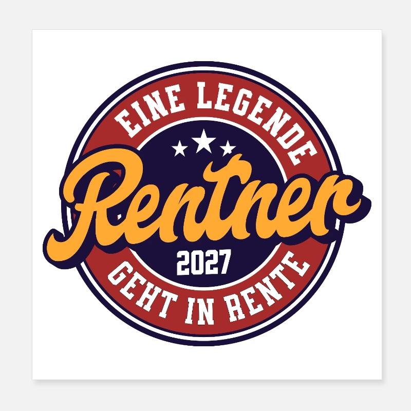 Rentner 2027 Poster 20x20 cm