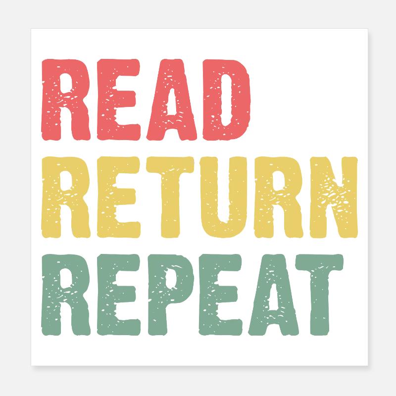 Read Return Repeat - Pastell Typo Poster 20x20 cm