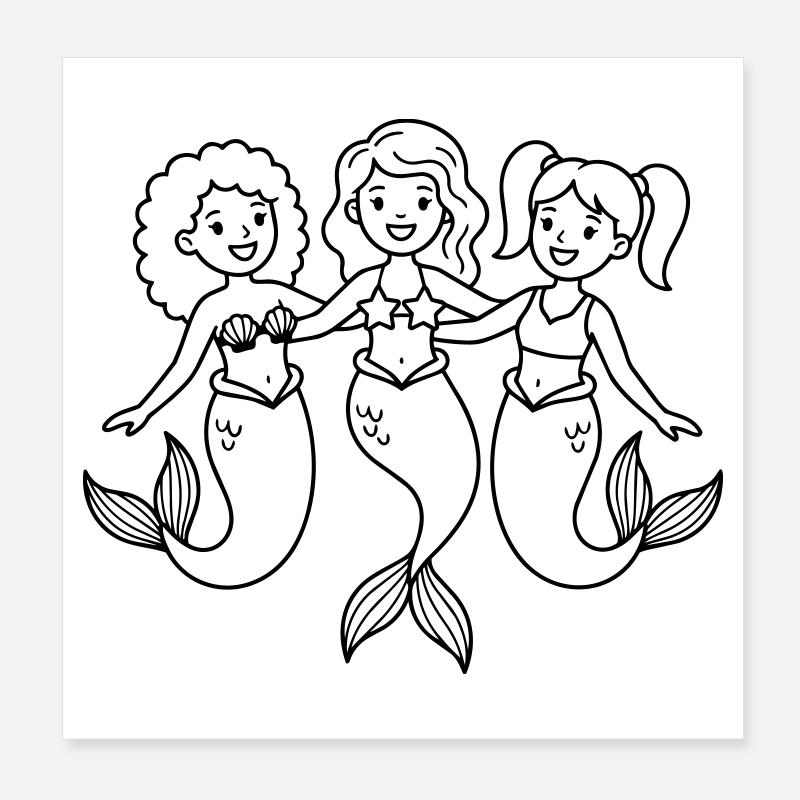Sirènes Poster 20 x 20 cm