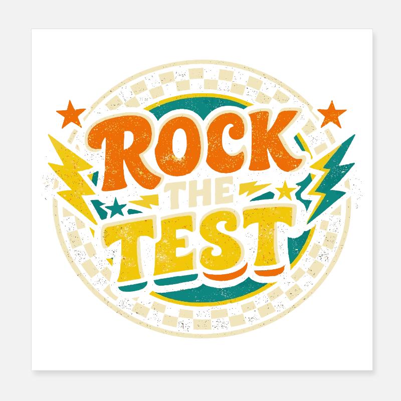 Rock The Test Motivation École | Cadeau Examen Pro Poster 20 x 20 cm