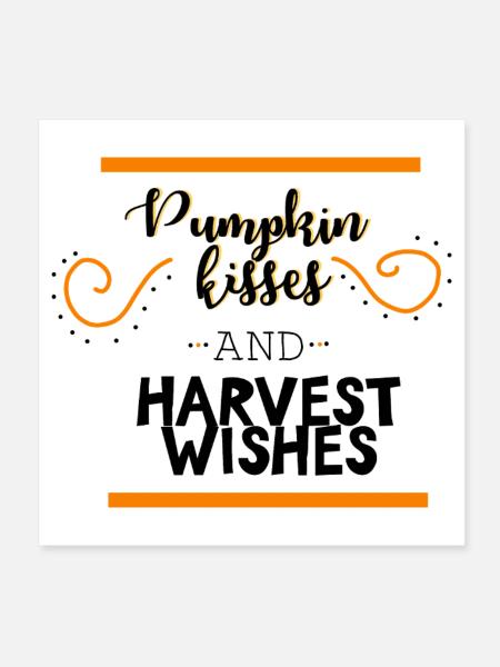 Herbstspruch zwischen orangen Balken - Poster 20x20 cm - Weiß