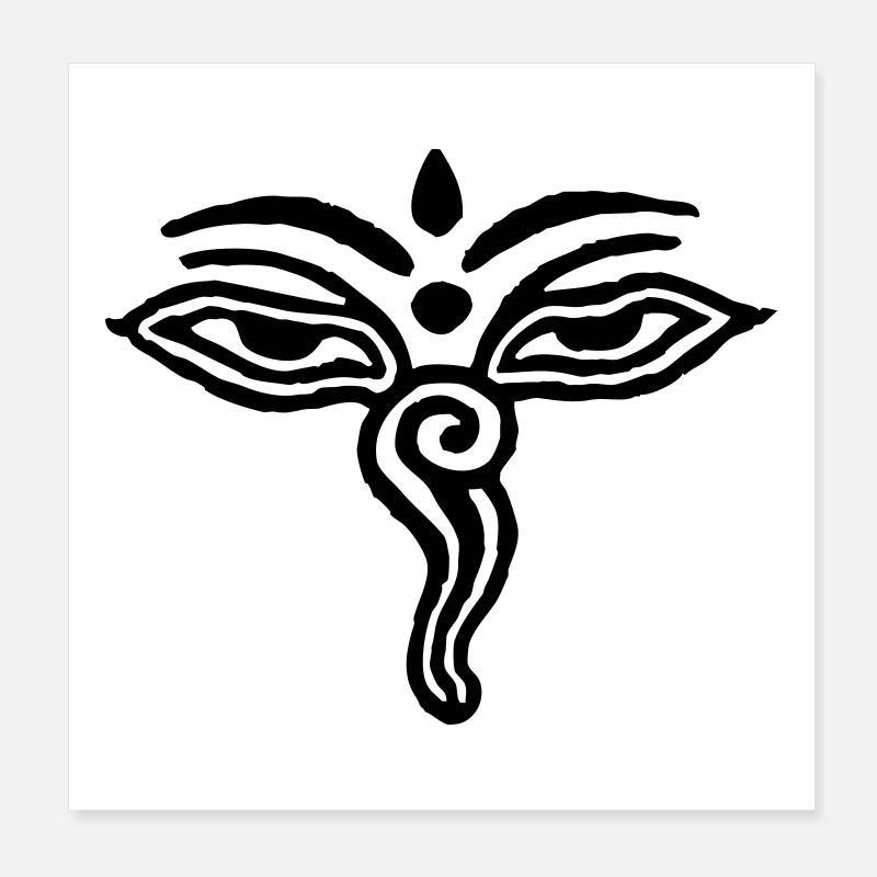Yeux tibétains Poster 20 x 20 cm