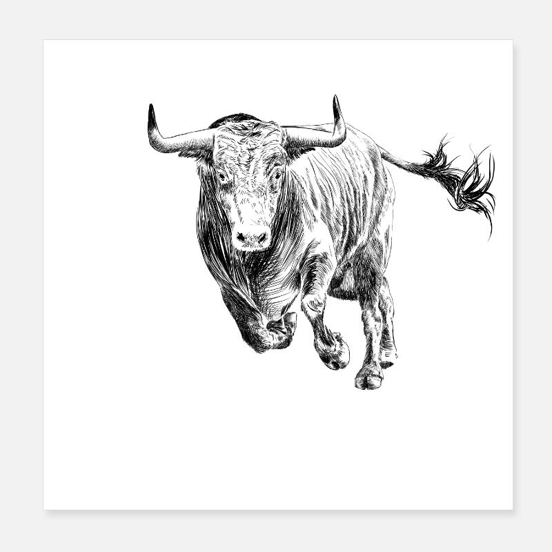 Stier Poster 20x20 cm