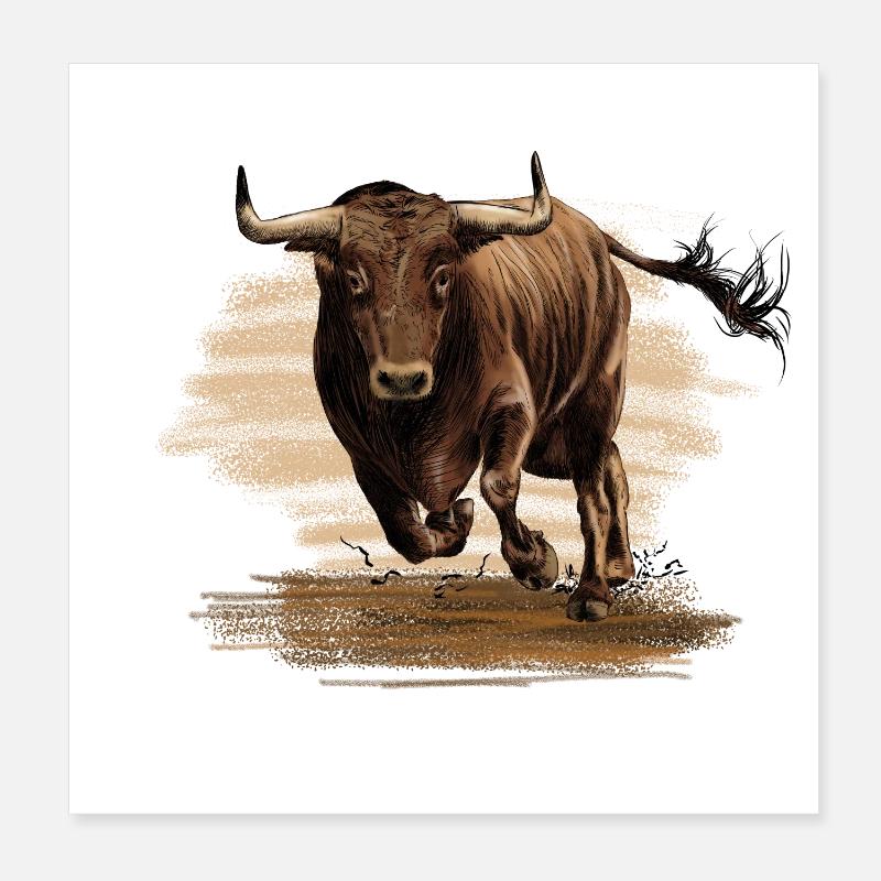 Stier Poster 20x20 cm