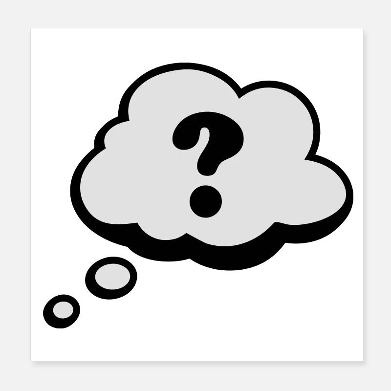 Comic speech bubble question mark Poster 8" x 8" (20x20 cm)