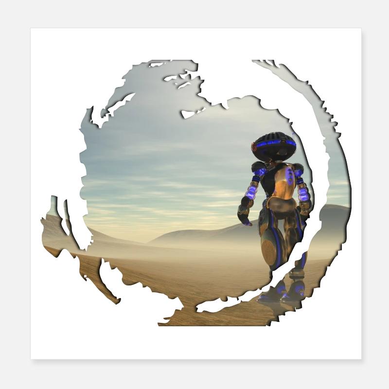 robot dessert Poster 20x20 cm