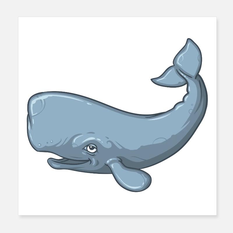 Sperm Whale - Poster 20 x 20 cm - blanc