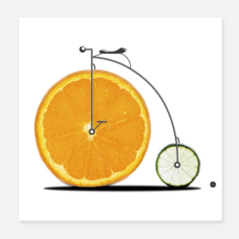 Fruit Bicycle Poster 8" x 8" (20x20 cm)
