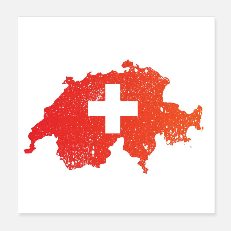 Erster August Poster 20x20 cm