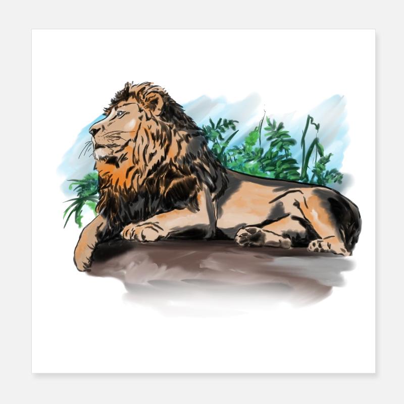 Lion Poster 20 x 20 cm