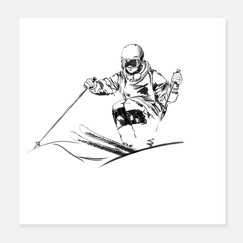Mogul skiing Poster 20x20 cm