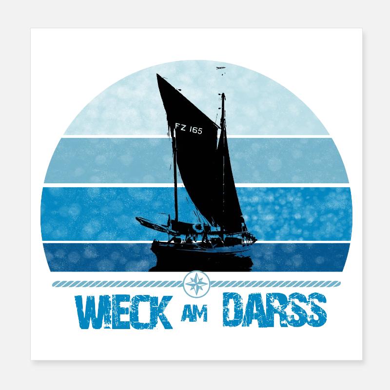 Wieck am Darss with Zeesboot Poster 8" x 8" (20x20 cm)