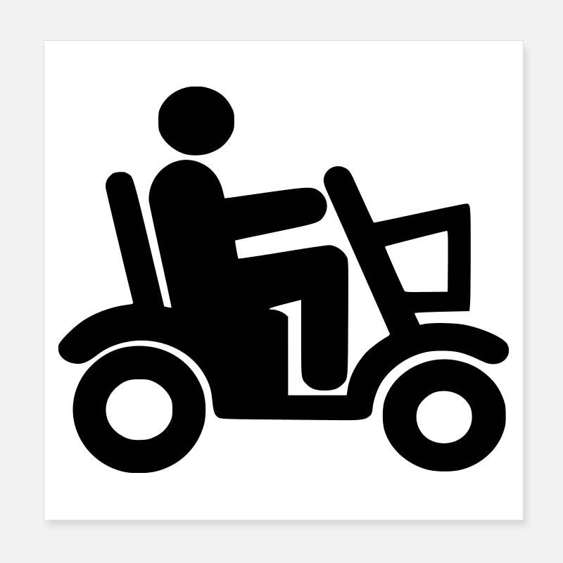 Mobility Scooter, Wheelchair, Roller, Disabled # Poster 8" x 8" (20x20 cm)