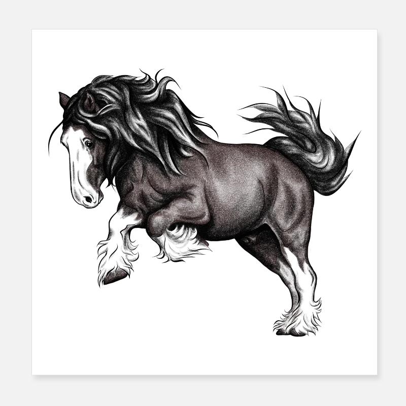 Puissance de cheval Poster 20 x 20 cm