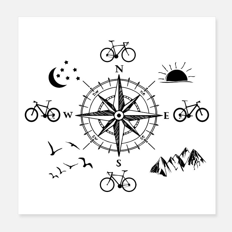Fahrrad - Poster 20x20 cm - Weiß