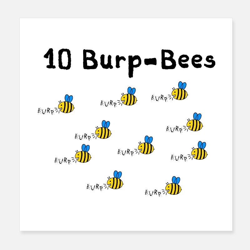 10 Burpees - oder waren es 10 Burp Bees? - Poster 20x20 cm - Weiß