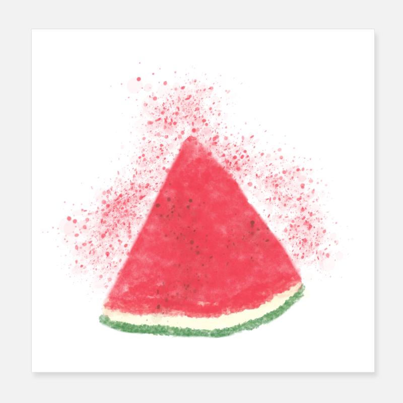 Pastèque, Pastèque, Melon, Aquarelle Poster 20 x 20 cm