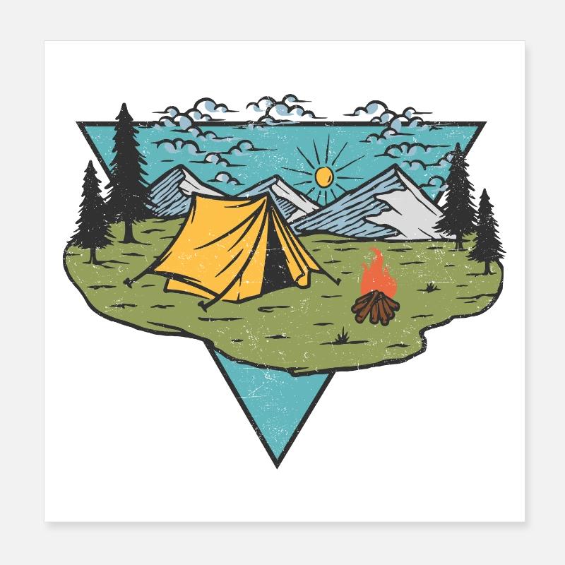 Vie au camp Poster 20 x 20 cm