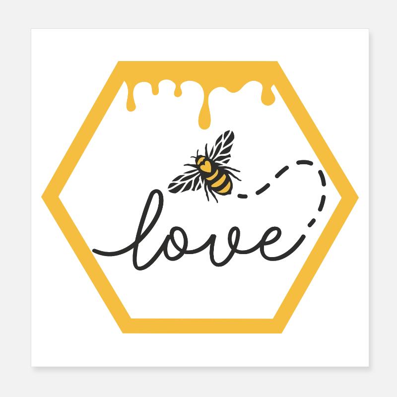 Liebe Honig Poster 20x20 cm