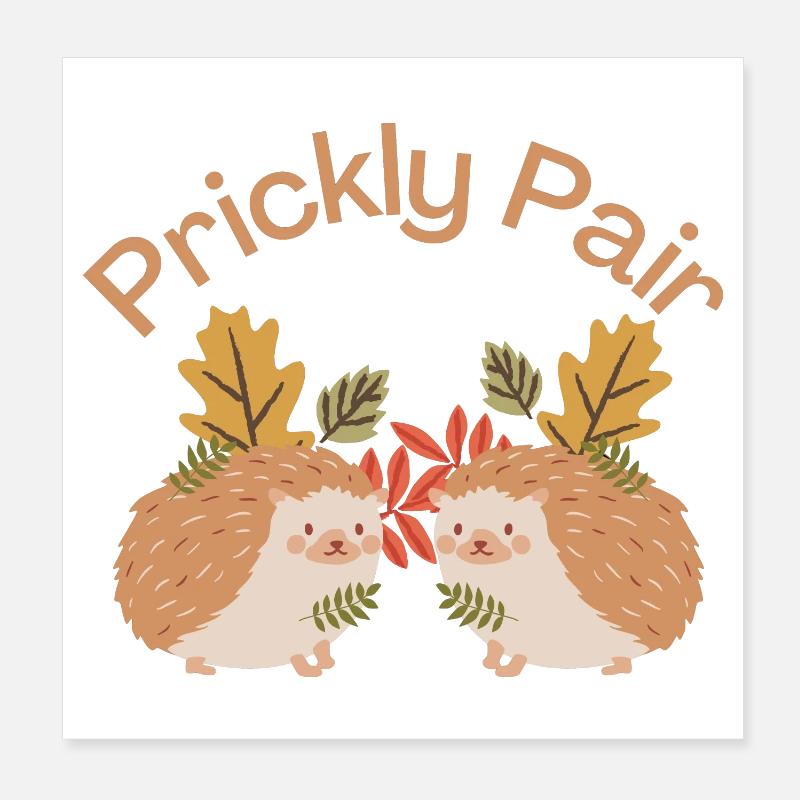 Prickly Pair - Hedgehog Lovers Poster 20x20 cm