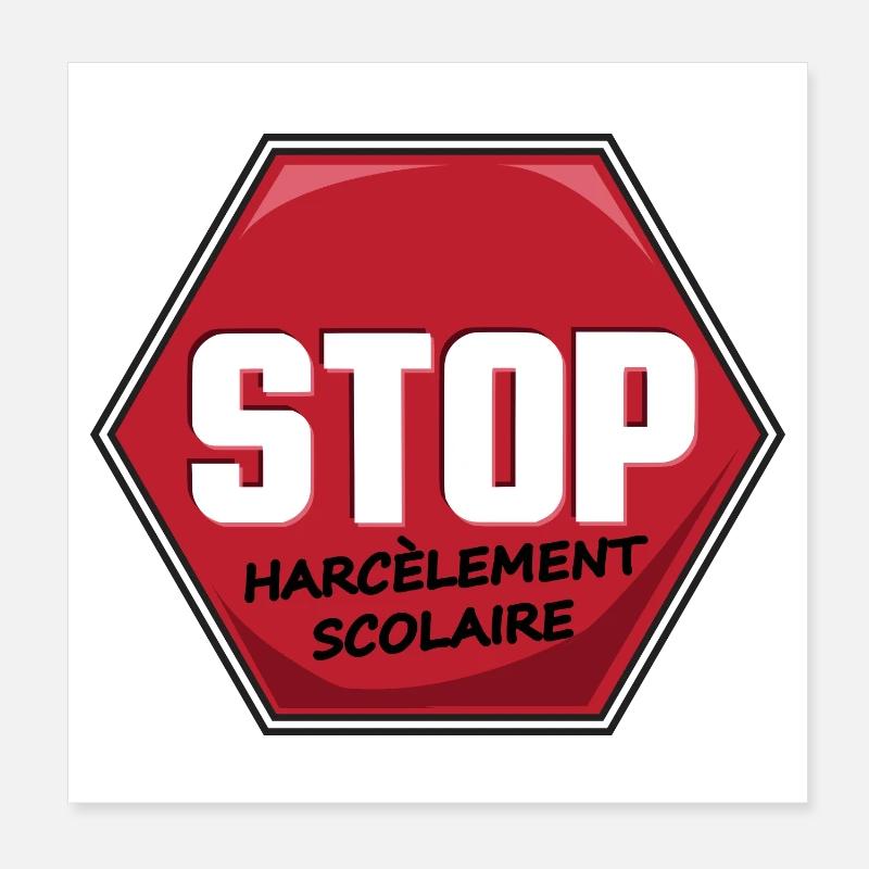 Stop Harcèlement Scolaire Poster 20 x 20 cm