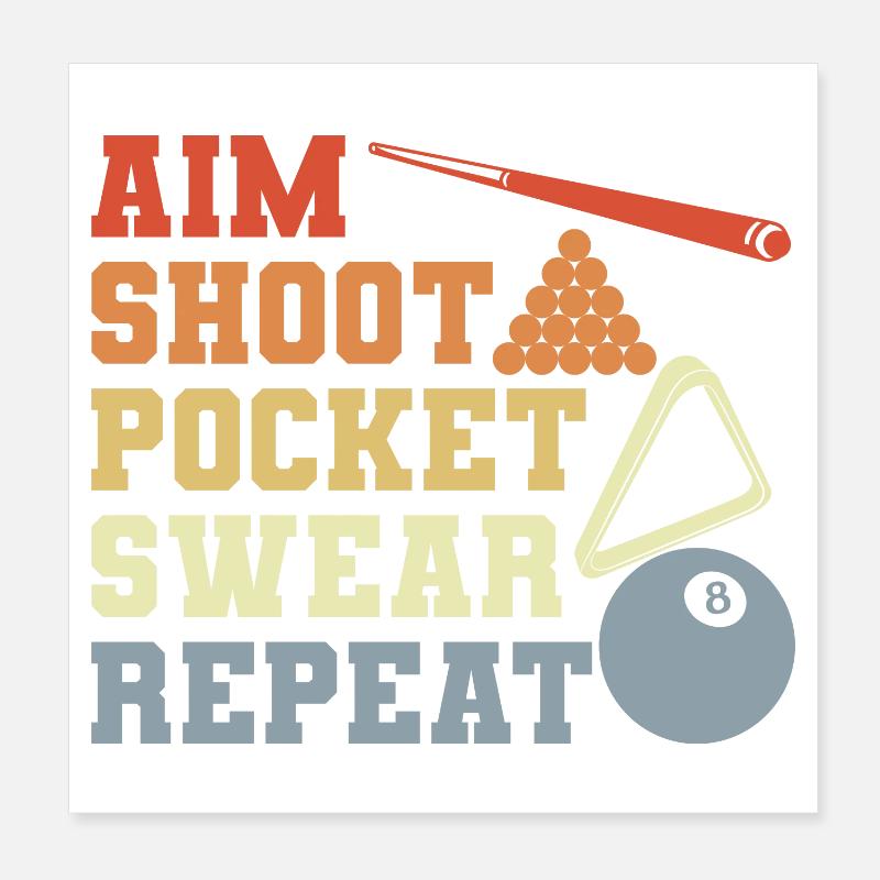 Billiards player Poster 8" x 8" (20x20 cm)