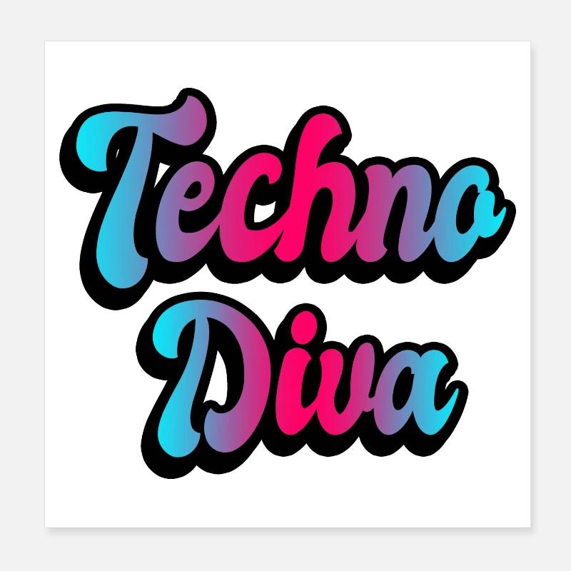 Diva de la techno Poster 20 x 20 cm