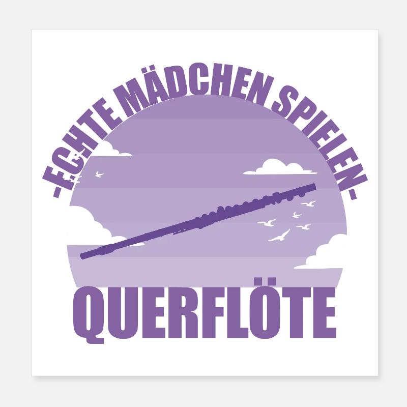 Querflöte Musikerin Instrument Mädchen Geschenk Poster 20x20 cm