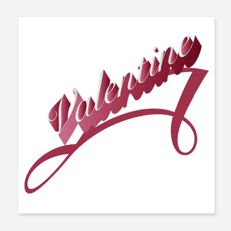 typographie romantique de la Saint-Valentin dans les tons de rouge Poster 20 x 20 cm