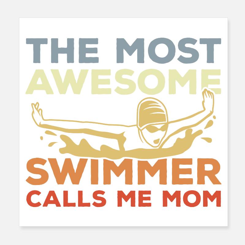 Schwimmerin Mutter Poster 20x20 cm