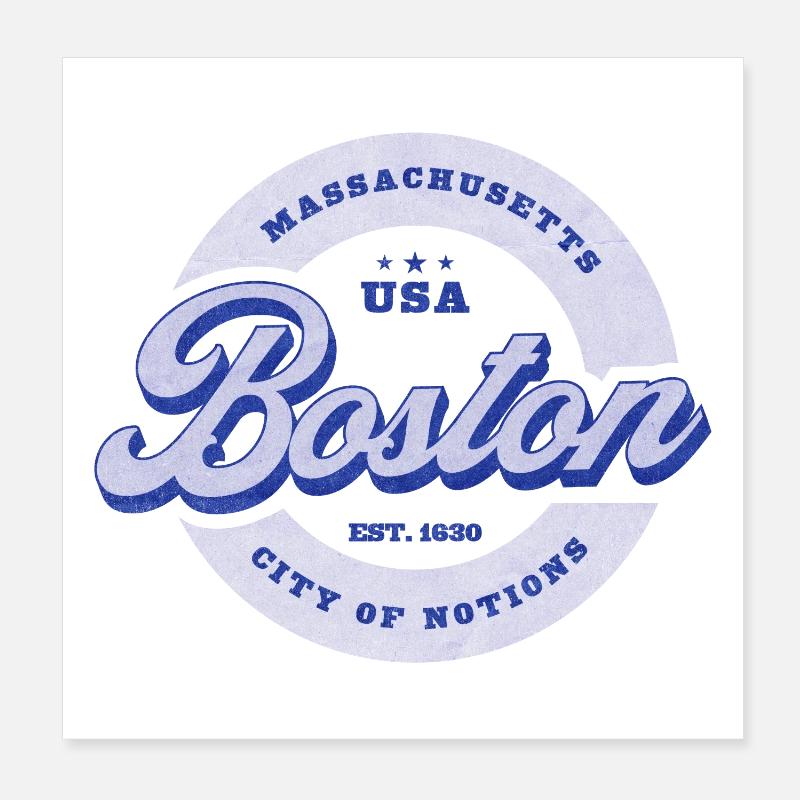 Badge de cercle de lettrage de Boston Poster 20 x 20 cm