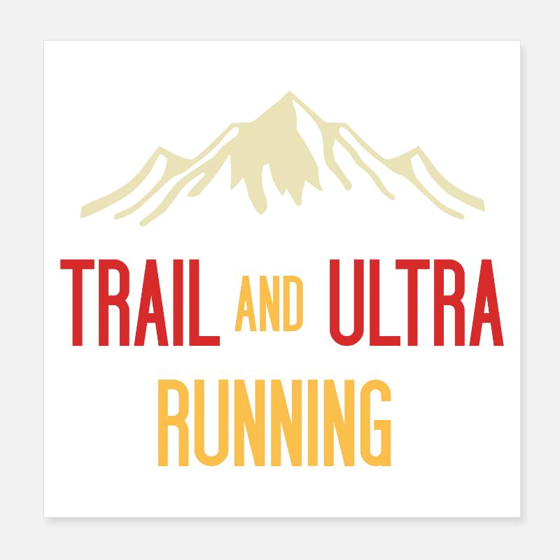 Trail- und Ultraläufe - Poster 20x20 cm - Weiß