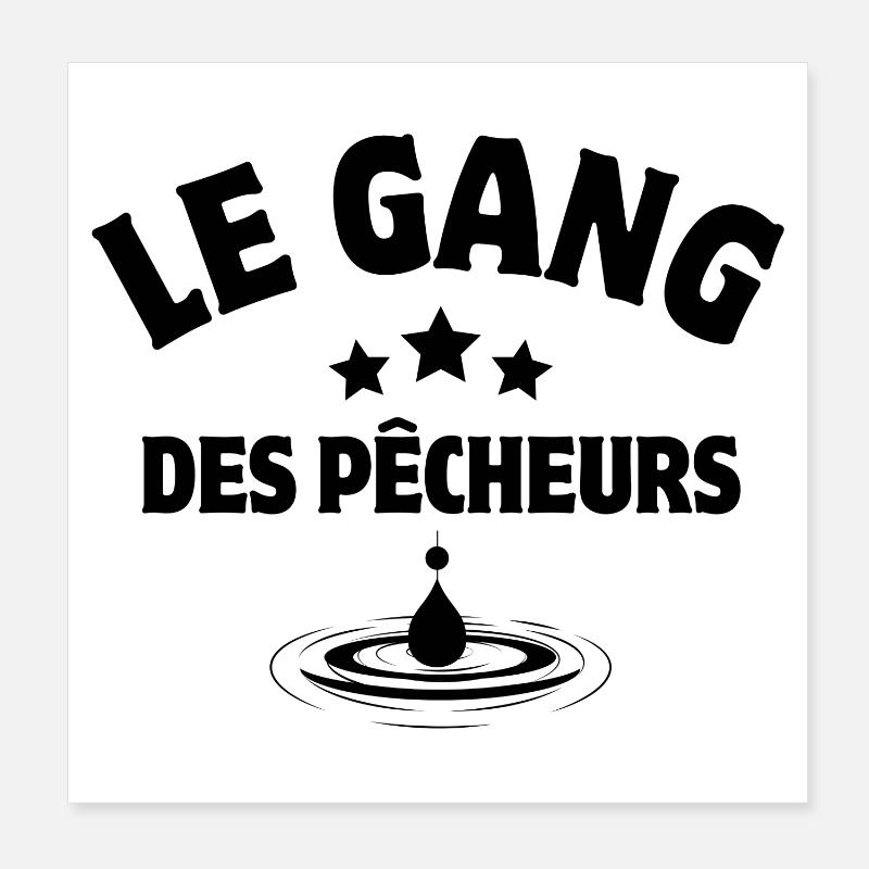 pêche, pêcheur, canne à pêche Poster 20 x 20 cm