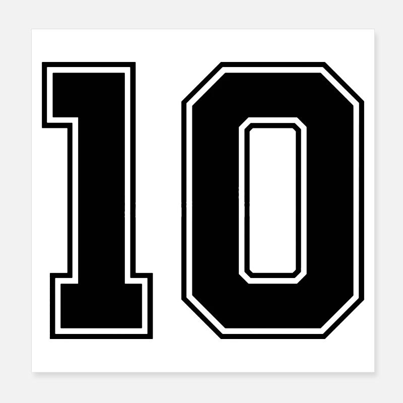 Nummer zehn 10 Poster 20x20 cm