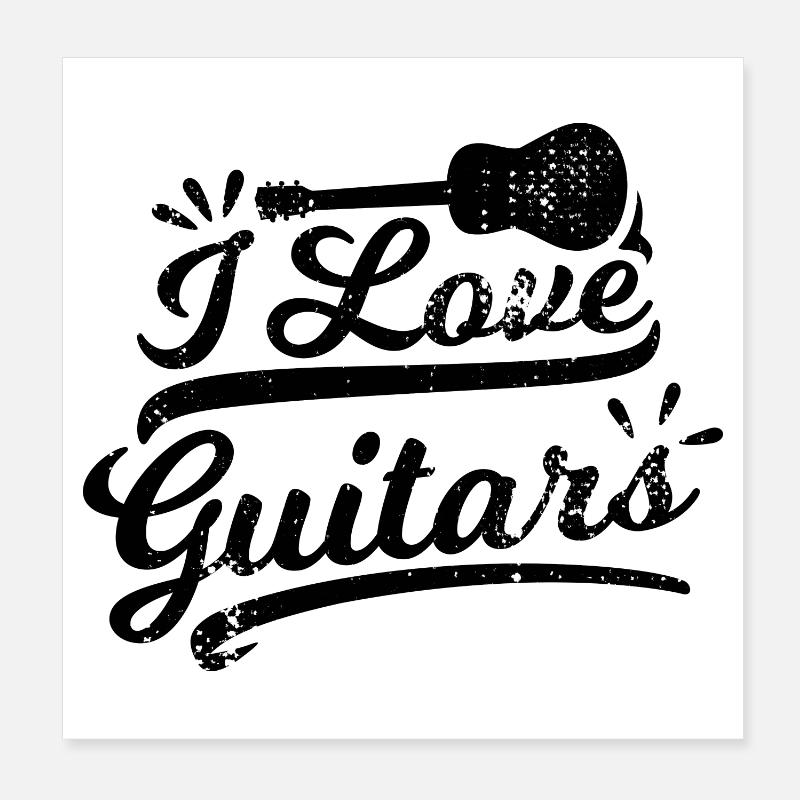 J’adore les guitares Poster 20 x 20 cm