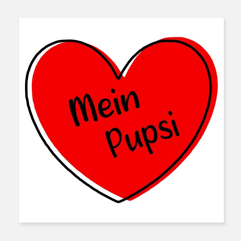 rotes Herz rot Geschenk Valentinstag Poster 20x20 cm