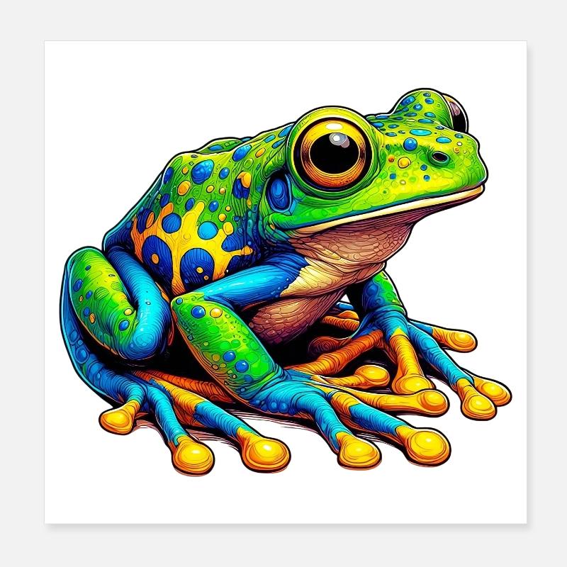 Frog Poster 8" x 8" (20x20 cm)
