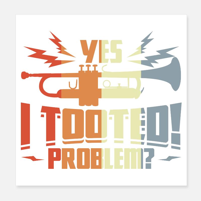 Zitat Trompeter - Poster 20x20 cm - Weiß