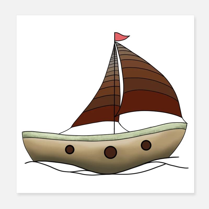 Bateau Poster 20 x 20 cm