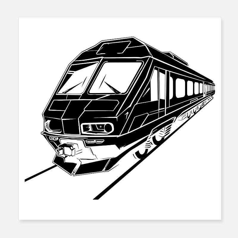 Zug Grafik Poster 20x20 cm