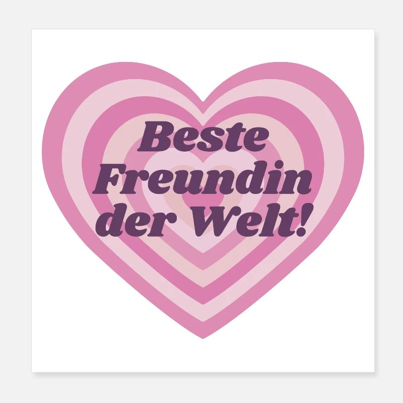 Beste Freundin der Welt Poster 20x20 cm
