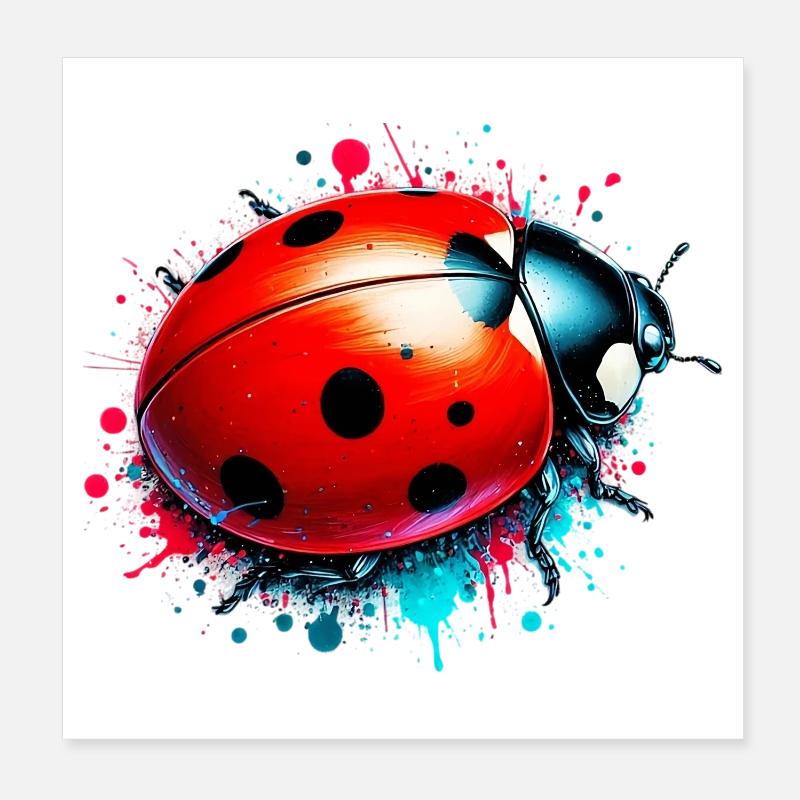 Ladybird Poster 8" x 8" (20x20 cm)