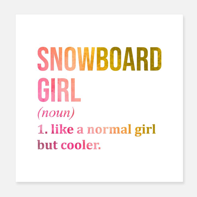 Snowboarden Poster 20x20 cm