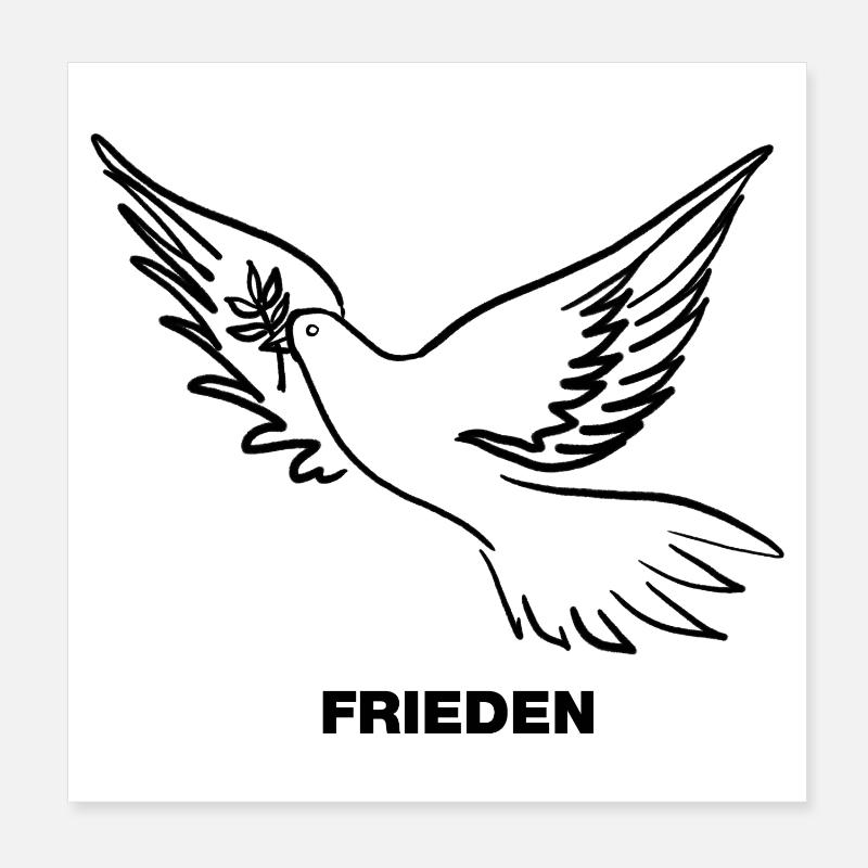 Frieden / Pace / Peace - Friedenstaube Poster 20x20 cm