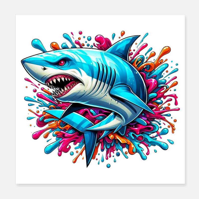 Requin Poster 20 x 20 cm