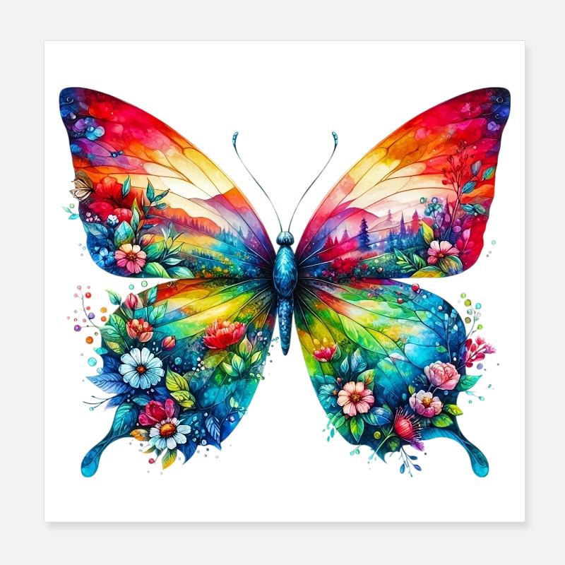 Papillon Poster 20 x 20 cm