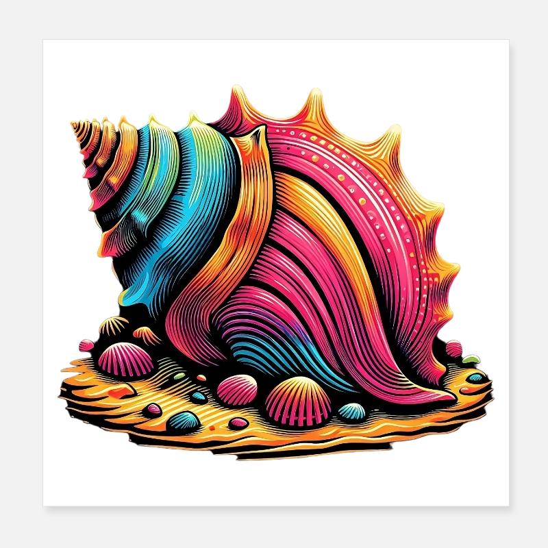 Shell Poster 8" x 8" (20x20 cm)