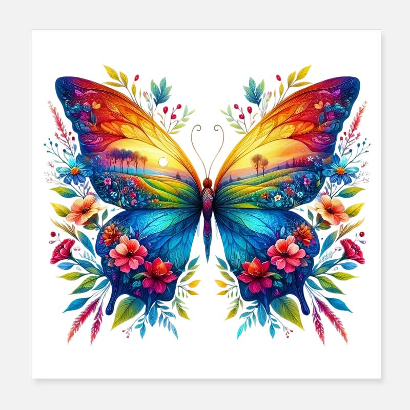 Papillon Poster 20 x 20 cm