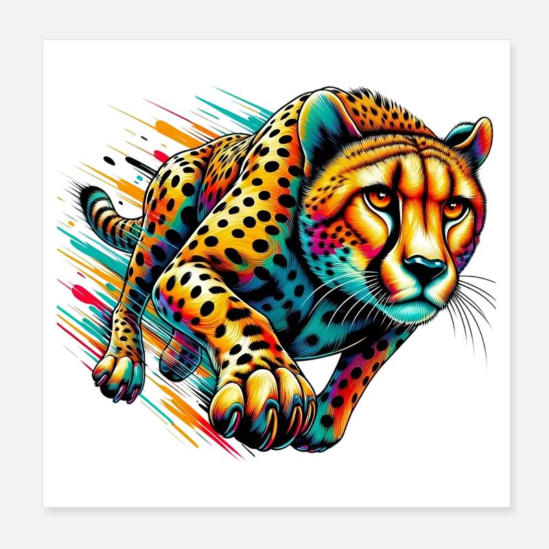 Cheetah Poster 8" x 8" (20x20 cm)